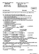 Đề kiểm tra học kỳ 1 môn Hóa học 12 - Mã đề 357 - Năm học 2016-2017 - Sở GD & ĐT Bình Thuận